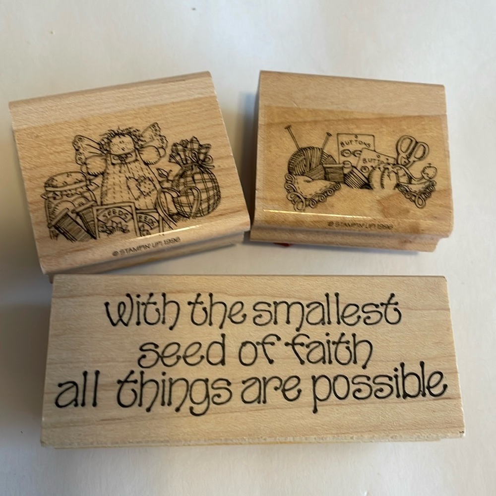 Seeds Rubber Stamps, Sewing Stamps, With the Smallest of Seed of Faith stamp
